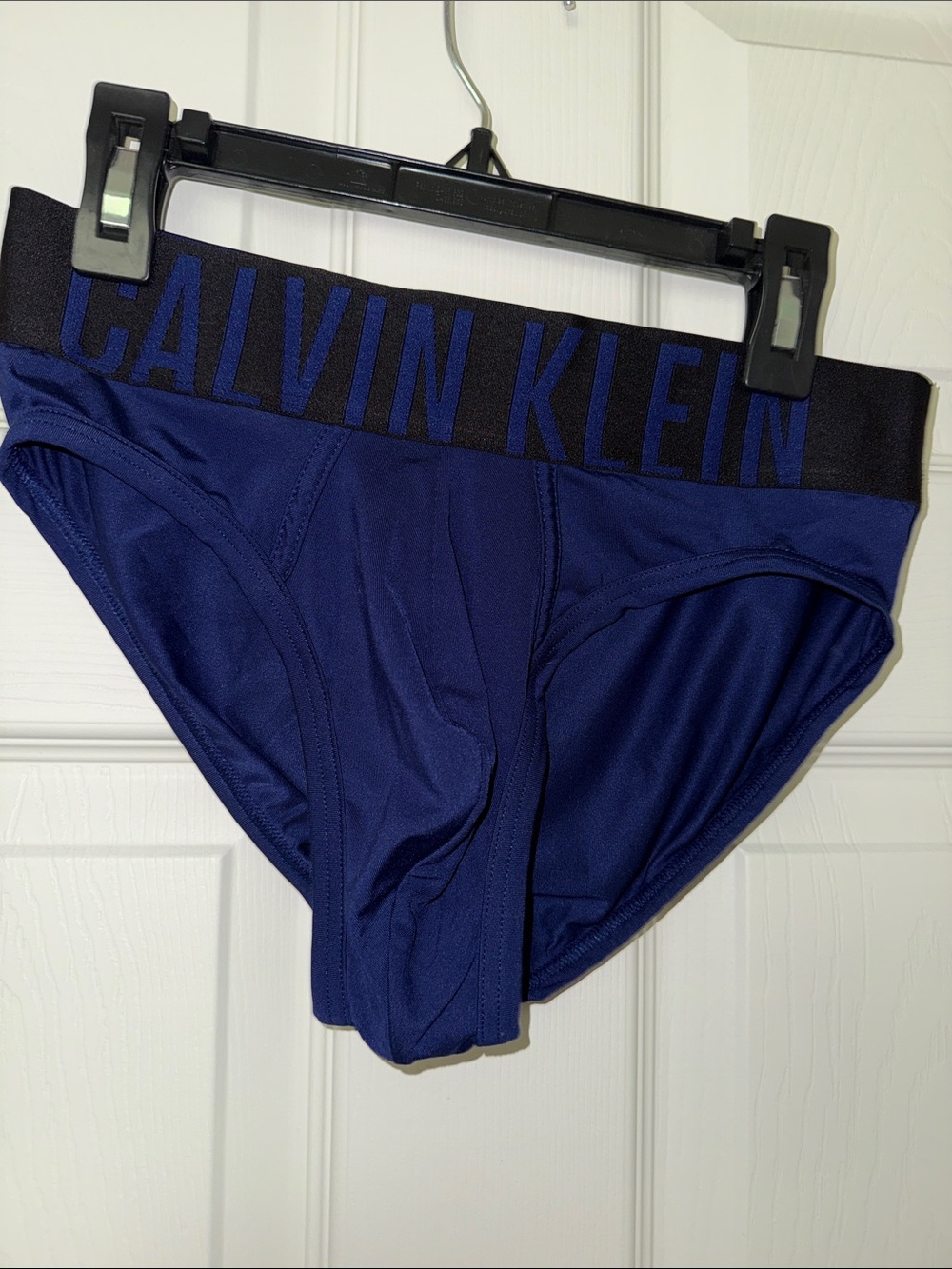 Calvin Klein Navy Briefs with Black Logo Waistband